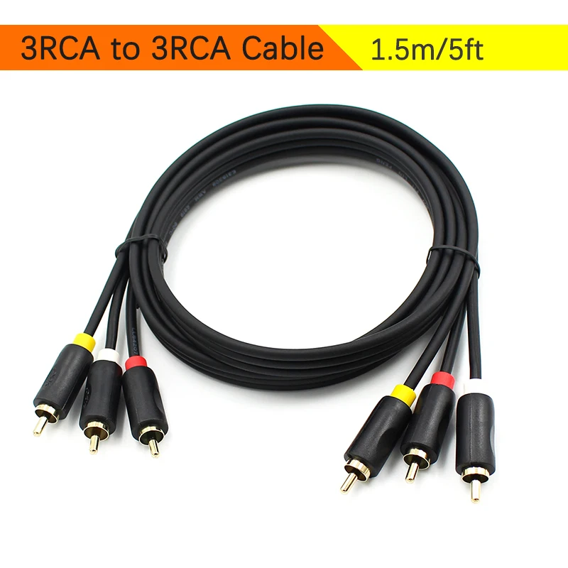 3RCA к AV Аудио Видео кабель 3 RCA композитный Папа папа 1 5 м/5 футов Позолоченный для