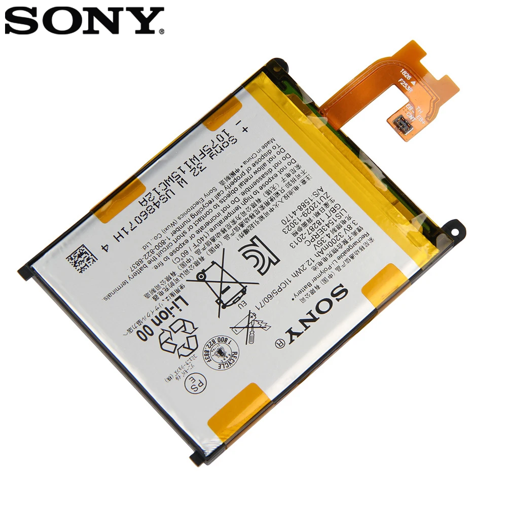 Оригинальная запасная батарея SONY LIS1543ERPC для Sony Xperia Z2 SO 03 D6502 D6503 L50w Sirius Подлинная