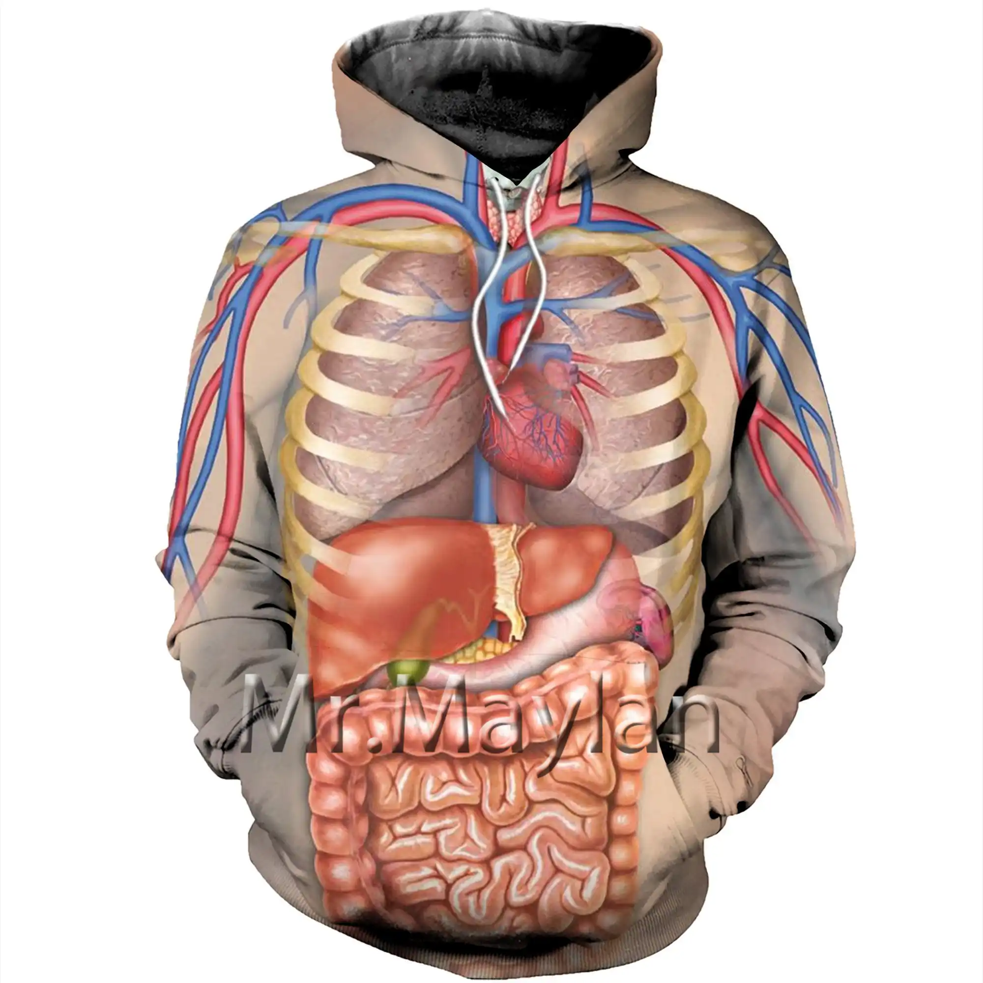 human body 3d hoodie