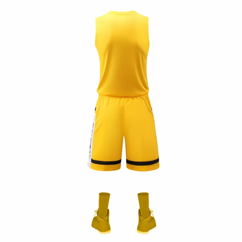 Новое поступление для взрослых Мужская баскетбольная майка комплект команда колледжа спортивный костюм для баскетбола дышащая баскетбольная майка комплект одежды с принтом
