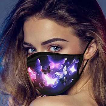 

Adult Mouth Masks Butterfly Print Anti Dust Protection Face Mask Washable Earloop Mouth-muffle Thickened Keep Warm Mascarillas