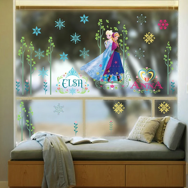 Cartoon Disney Frozen Anna Elsa PVC Wall Stickers For Kids Rooms Home Decor Anime Wall Mural Art DIY Moive Sticker Decoration Cartoon Disney Frozen Anna Elsa PVC Wall Stickers For Kids Rooms Home Decor Anime Wall Mural Art DIY Moive Sticker Decoration