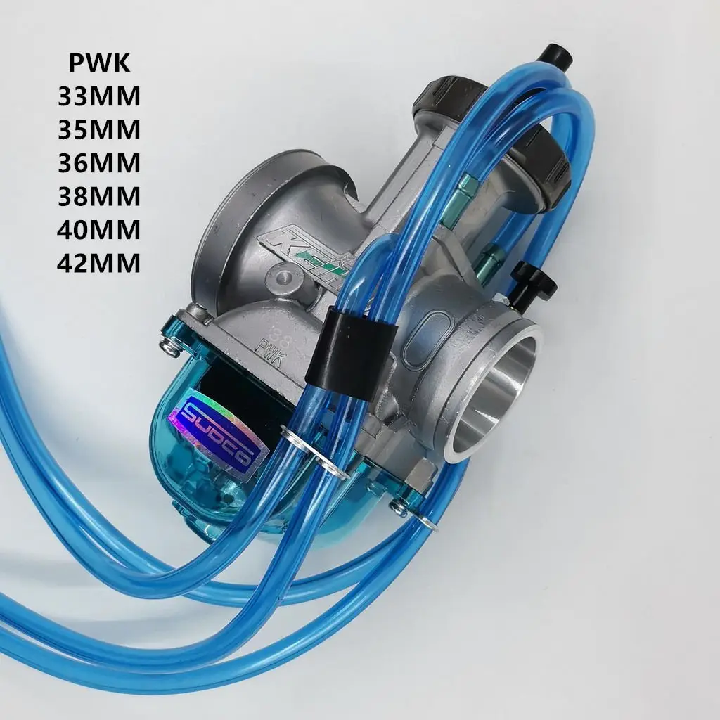 

Carburetor PWK 33 35 36 38 40 42mm K Standard For Keihin Moto Carb Bike Scooter UTV ATV Transparent Blue Bottom Cover motorcycle