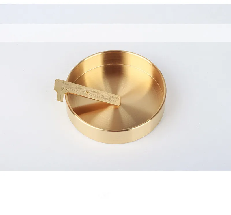 Нордическая Чистая медь Ретро круглый металлический поднос латунь золото розовое золото украшения для хранения ювелирных изделий полки