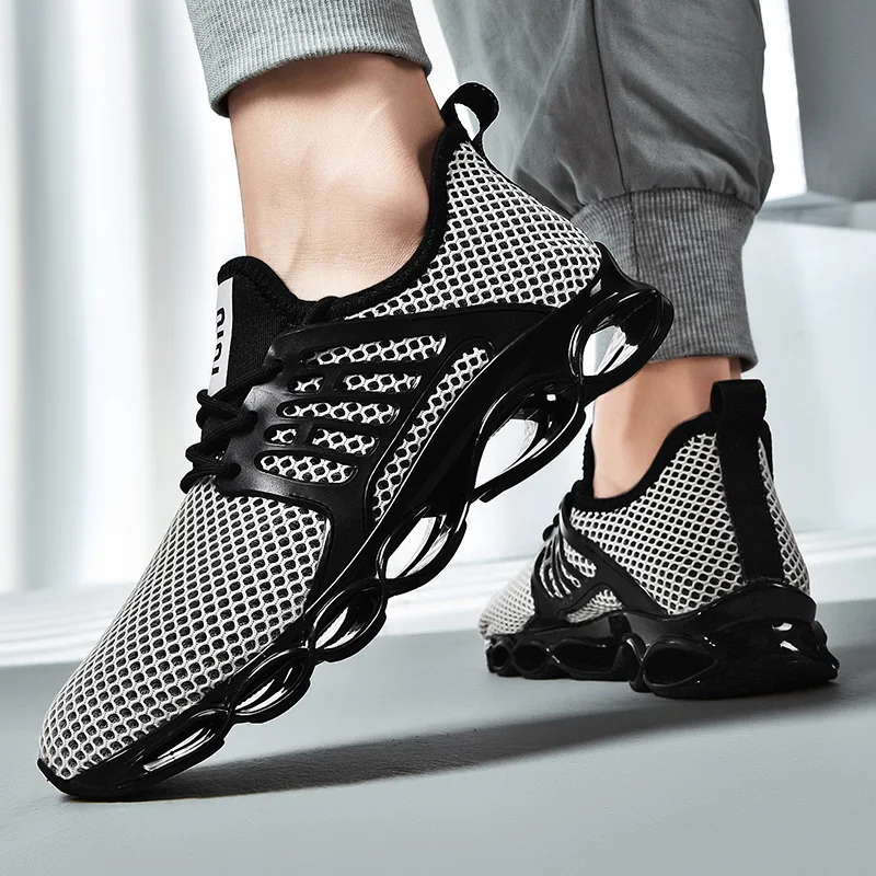 

Popular Spring Autumn Men Running Shoes Breathable Outdoors Sports Shoes Zapatos Lightweight Comfortable Athletic Male Sneakers