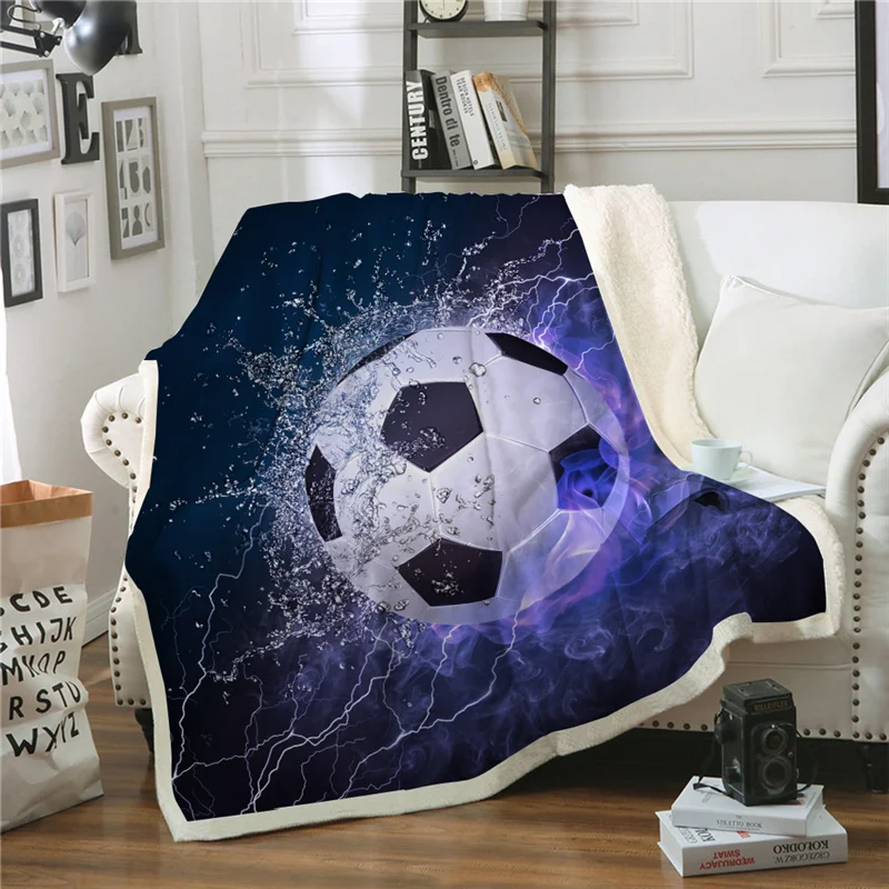 3D Throw Blanket Sport Game Warm Winter Bedspread Football Basketball Rugby  Baseball Plush Bed Cover For Children Adult Sofa Car - AliExpress
