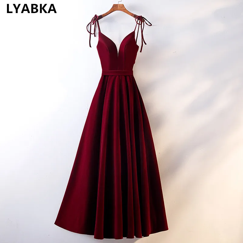Вечернее платье 2020 Robe De Soiree v образный вырез бордовые вечерние платья длинное