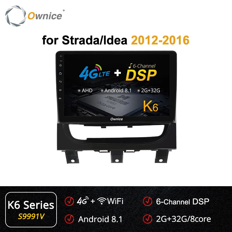 S9991 K6 Ownice Android 9,0 автомобильный dvd-плеер K3 K5 K6 для Fiat Strada стерео радио gps Navi 4G LTE DSP 360 панорама оптическая - Цвет: S9991 K6
