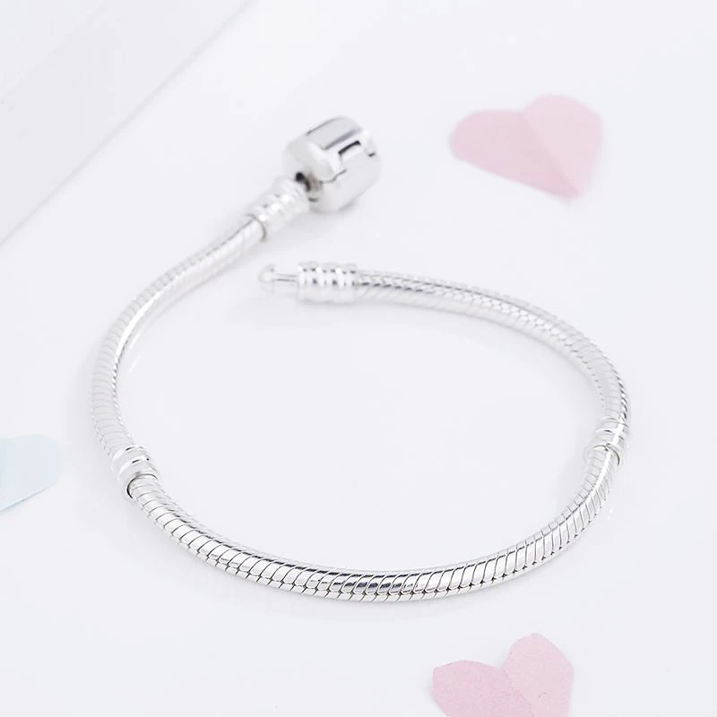 Original 925 Sterling Silver Charm Chain Bracelet Wedding Jewelry Long 16-23cm Snake Bone Bracelets for Women Fine Jewelry