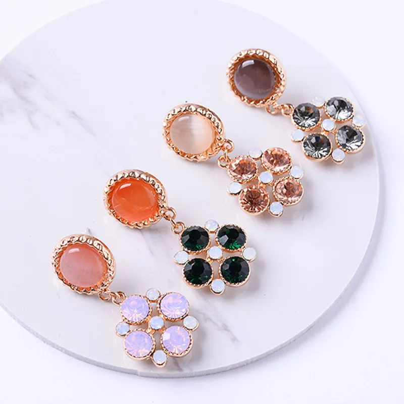 LUBOV четыре круглые Кристальные камни геометрические Подвесные серьги Стразы