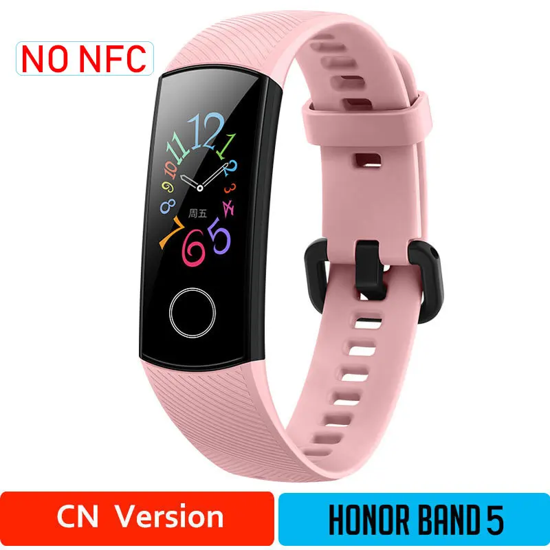 HONOR Band 5 NFC браслет умный кислород крови несколько циферблатов активности пульсометр фитнес трекер сна шагомер глобальная версия - Цвет: PinkStandard5