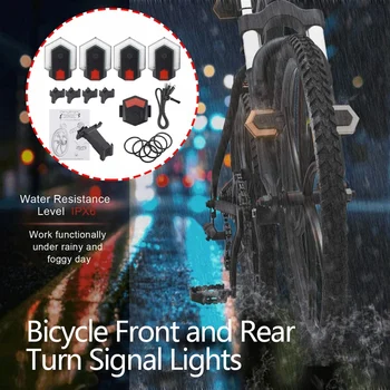 

Bicycle Front and Rear Turn Signal Lights Smart Remote Control Tail Lights Cycling Warning Ligh