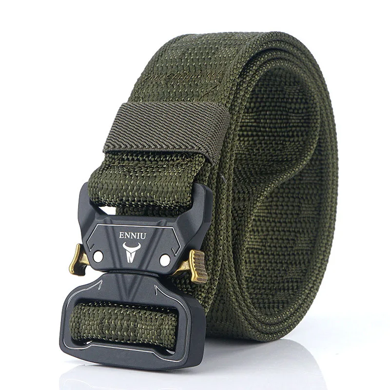 ArmyGreen HSSEE bump texture тактический ремень качественный нейлоновый однотонный металлический быстроразъемный ремень унисекс спортивный ремень рыболовный ремень спортивные аксессуары - Цвет: ArmyGreen