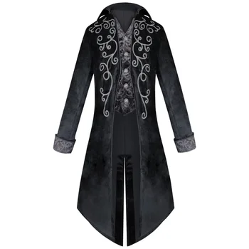 

Medieval Retro Court Tuxedo Medium Length Punk Men's Coat