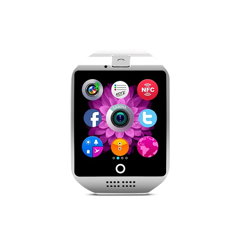 Q18 умный Шагомер часы с сенсорным экраном камера Поддержка tf-карты Bluetooth smartwatch для Android IOS Телефон - Цвет: Smartwatch White