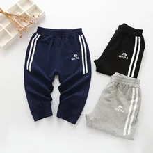 Поставка товаров для мальчиков, повседневные штаны с высокой талией и принтом с героями мультфильмов для больших детей, корейский стиль, хлопковый фарфор