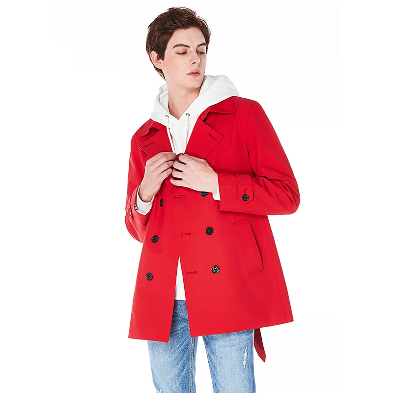 

Men Classic Trench Spring Autumn Double-breasted Belt Trench Coat Brand Overcoat Men Fashion Jacket Teens Clothing