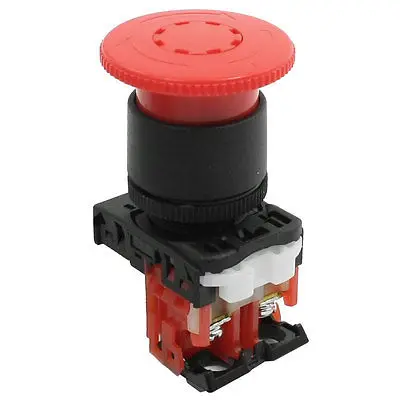 

NC 2 Screw Terminal Red Mushroom Latching Pushbutton Switch AC 250V 6A