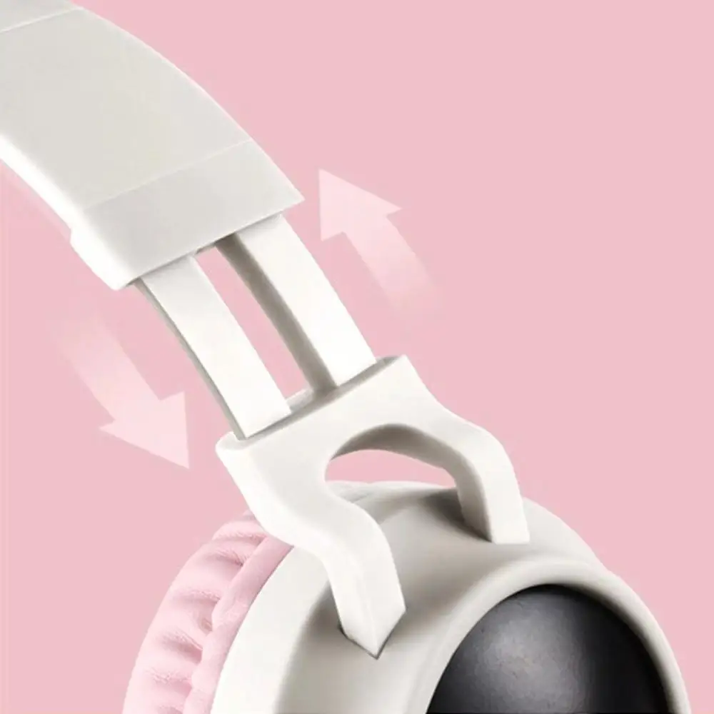Wireless Bluetooth 5 0 Headset Adjustable Head mounted HiFi Stereo Sound LED Light Headphones Foldable Cute Cat Ears Music