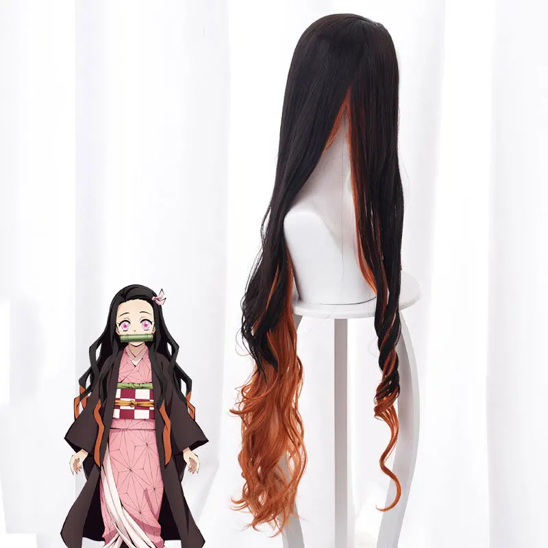 

Anime Cosplay Wig Blade of ghost Cosplay Wig Kamado Nezuko Cos Cosroad Nezuko Tanjirou Kamado Wigs Demon Slayer Kimet Long Hair