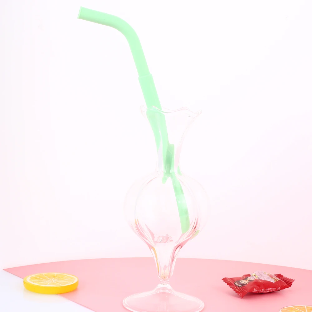 Food-Grade Drinking Straw Cocktail Portable Fruit Juice Birthday Silicone Reusable Silicone Straw Sucker Elbow Kitchen Wedding