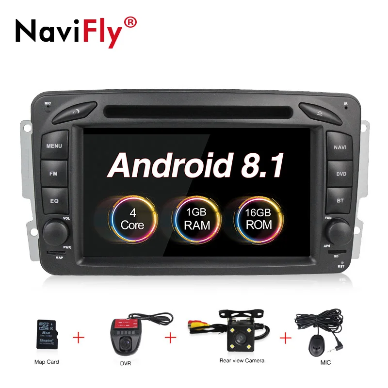 

free shipping Android 8.1 Quad core Car radio stereo GPS Player For Benz/W209/W203/W168/M/ML/W163/W639 with DVD TDA7851 WIFI BT