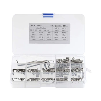 

Hex 240 Allen Pcs Head b Screw Screw Set M3 M4 M5 M6 M8 with Small Allen Key Wrench Stainless Steel Assortment Fasteners Kits