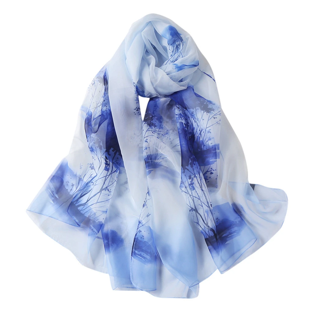 2019 New Women Fashion Spring Autumn Silk Scarfs Square Polyester Scarves Print Flowers Shawl Summer Shawls Hijabs 919