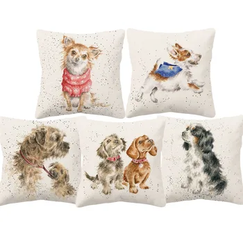 

Baby Animal Dachshund Bulldog Chihuahua Schnauzer Cushion Cover Dog Throw Pillow Cover Home Decor Living Room Decoration