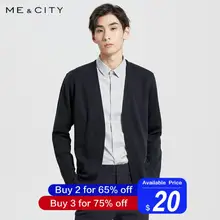 Me& City вязаный шерстяной кардиган мужской теплый Высококачественный свитер мужской осенний Повседневный однотонный офисный модный кардиган