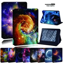 

For Amazon Kindle 8th 10th Paperwhite 1/2/3/4 Print PU Leather Reader Stand Folio Cover-Ultra-thin Star space tablet Stand Case