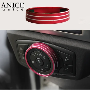 

RED aluminium alloy headlight switch Decorative covers For Ford Ranger Everest Endeavour 2015 2016 2017 2018 2019 2020