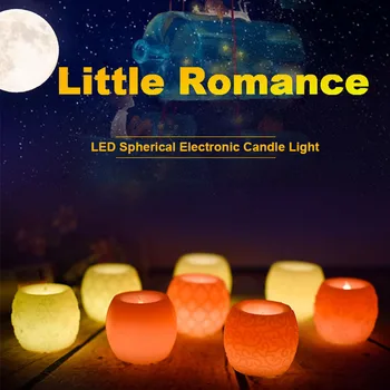 

4 PACK LED Spherical Electronic Candle Pattern Romantic Bedroom Wedding Birthday Party Holiday Decoration Candle Light
