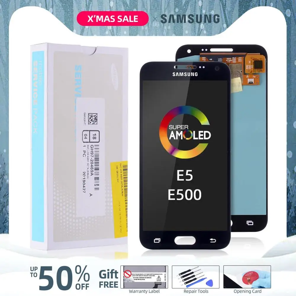 AMOLED Дисплей для SAMSUNG Galaxy E5 E500 E500M E500F E500H LCD в сборе с тачскрином 5.0" черный белый