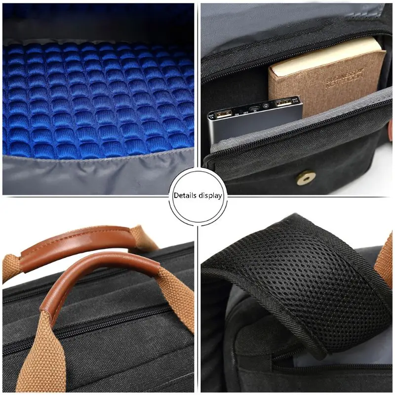 

Handbag Business Briefcase Rucksack Convertible Backpack Laptop Bag Shoulder Messenger Case M5TE