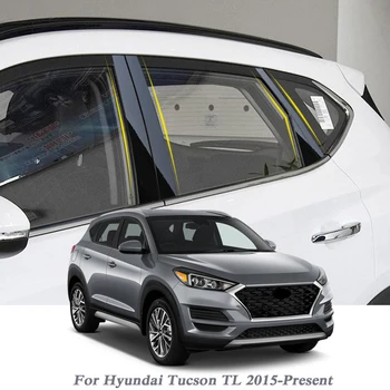 

8pcs Car Styling For Hyundai Tucson TL 2015-Present Car Window Trim Sticker Middle Column Stickers PVC External Accessories