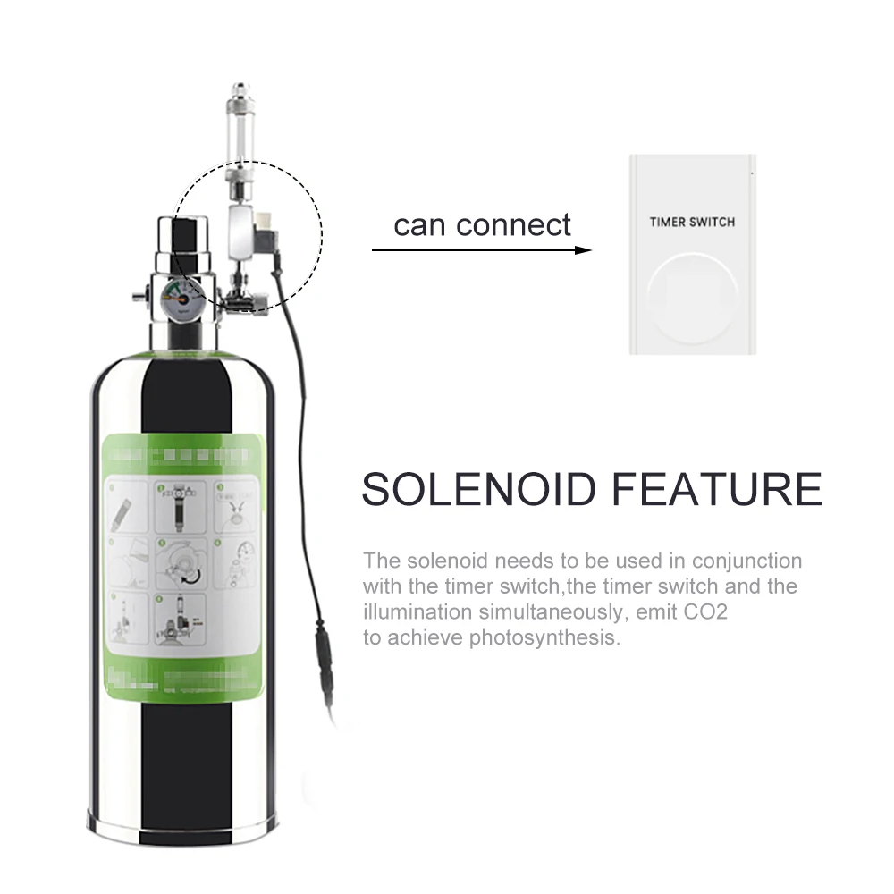 Professional Aquarium Co2 Generator System Kit Co2 Cylinder Generator System With Solenoid Valve Bubble Diffuser Co2 Reactor Kit