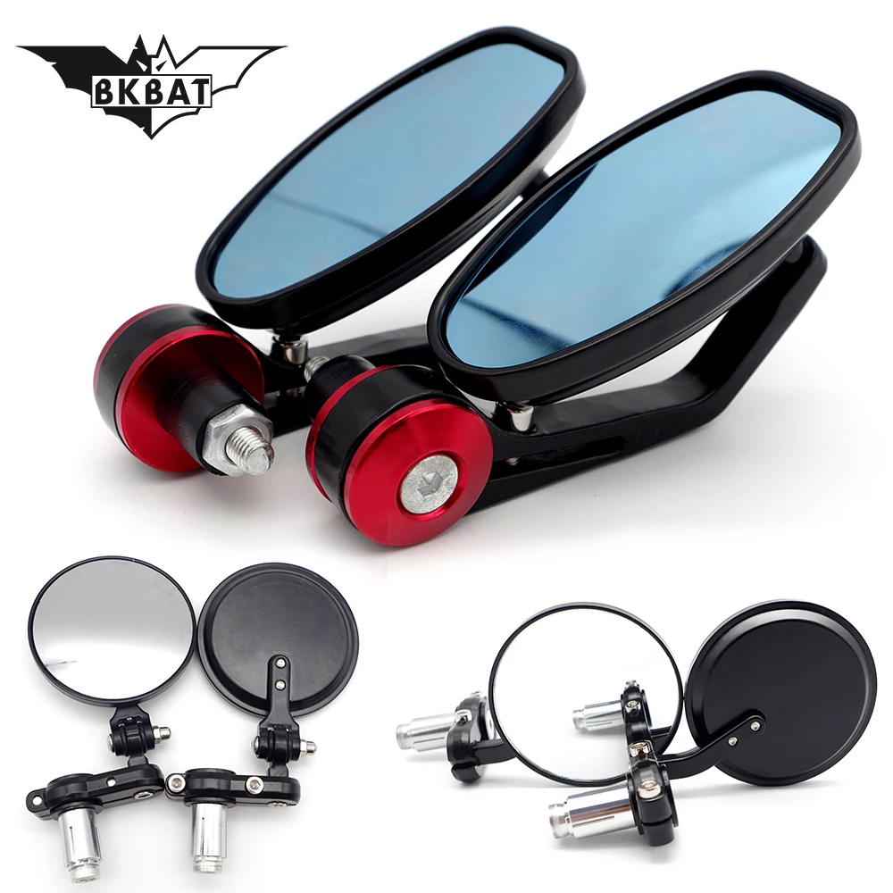 

motorcycle mirror accessories 7/8 22mm handlebar end mirror for honda pcx125 kawasaki ninja zx12r yamaha fz6 s2 benelli tnt 135