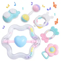 Встряхните колокольчик Игрушка портативная развивающая ручная погремушка для младенцев забавная звуковая игрушка "зубы" 6 штук