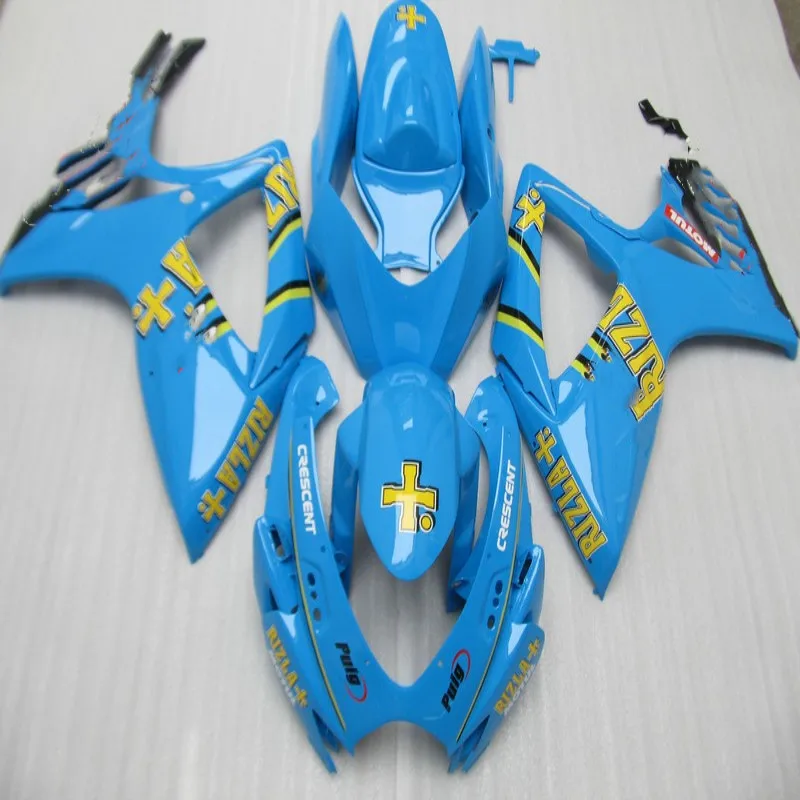 Глянцевая плоская синяя новая обтекатель ABS для мотоцикла SUZUKI GSXR600 750 K6 2006-2007 год