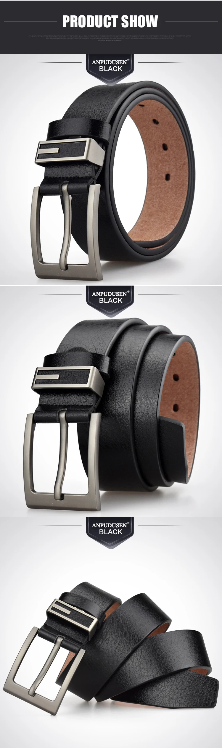 ANPUDUSEN 2021 New Styles Hot Selling Man Belt Faux Leather Alloy Pin Buckle Matel Ring Men Belt for Male Jeans mens designer belts