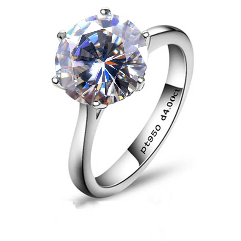 

LESF Halo Rings For Women 4 Carat Solitaire Wedding Rings 925 Silver Round Cut Zirconia Engage Rings Engagement