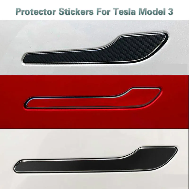 

BAFIRE 4PCS Doorknob Protector Stickers For Tesla Model 3 Waterproof Anti-scratch Decals DIY Door Handle Wrap Cover Protector