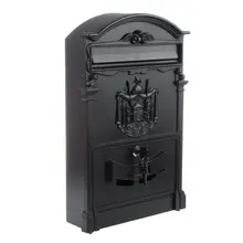 Легкий-сверхпрочный черный алюминиевый запираемый безопасный почтовый ящик Letterbox