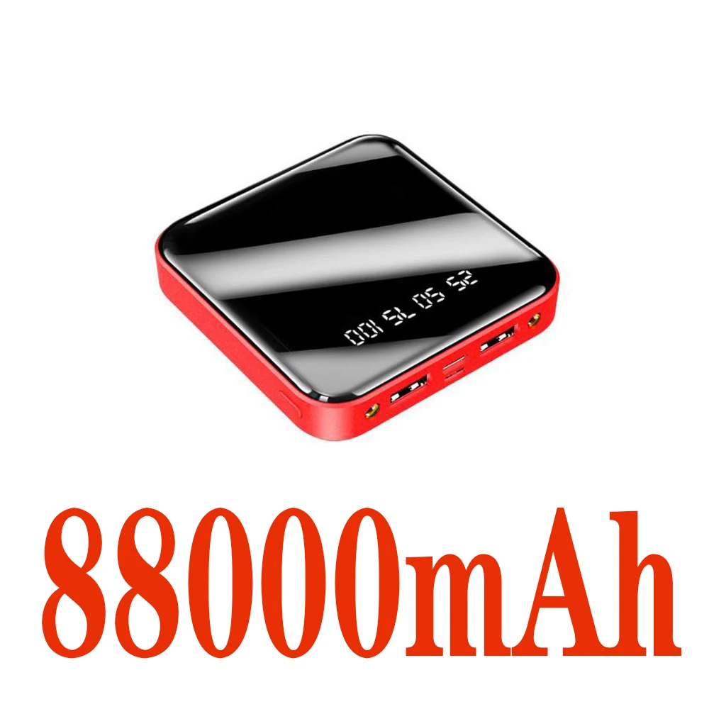 Mini 88000mAh Portable Power Bank 2 USB LCD Digital Display Fast Charging External Battery Powerbank For iPhone Xiaomi Huawei powerbanks Power Bank