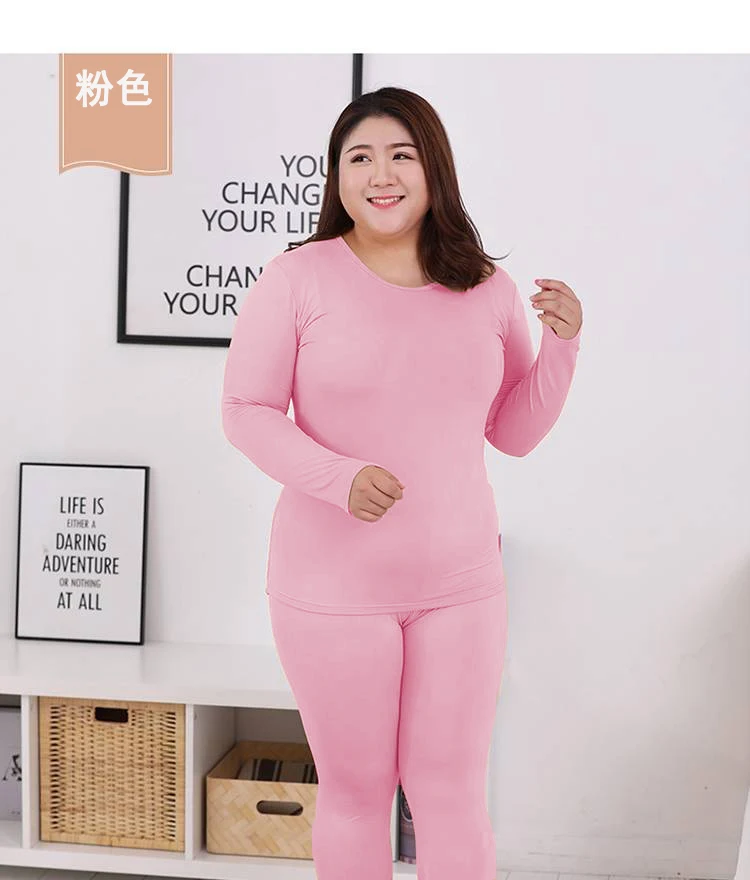 Long Sleeve Women Plus Size Thermal Long Johns Autumn Women Long Johns Solid Warm Women Thermal Underwear 3XL 4XL 5XL 90KG Wear