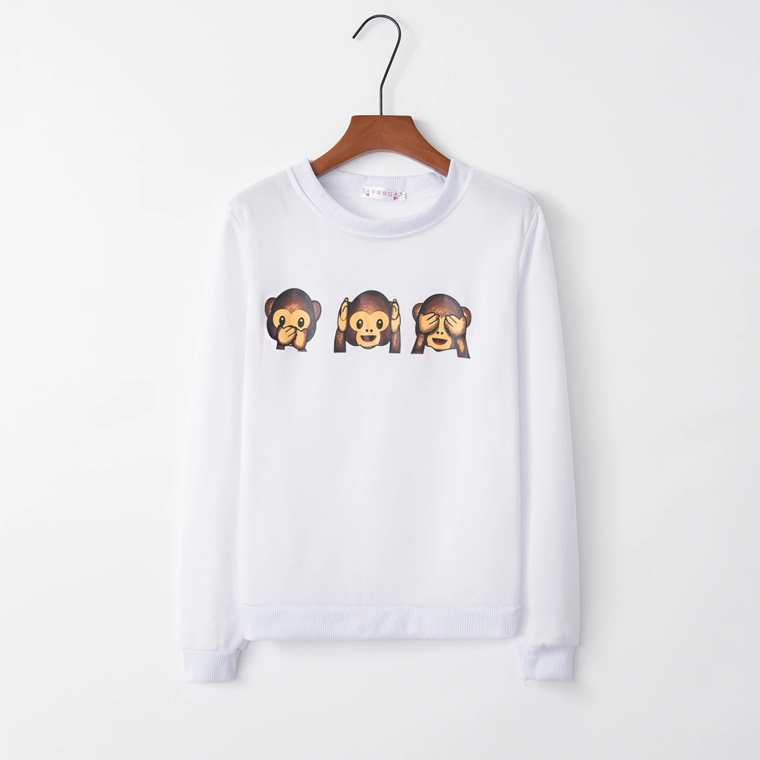 Милый рисунок обезьяны дизайн распродажа толстовки женские повседневные Kawaii Harajuku свитшоты для девочек европейские Топы корейские