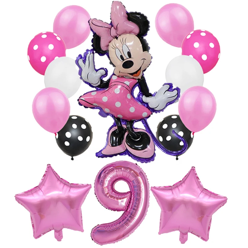 Disney Minnie Mouse Mickey Mouse Birthday Party Decorations 10 People Disposable Plate Napkin Cup Tablecloth Party Supplies Sets neon party supplies