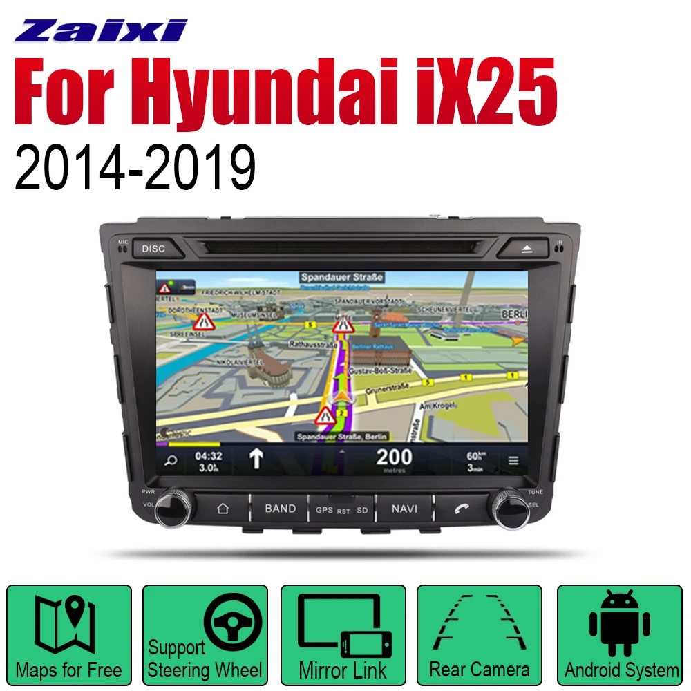 Автомагнитола 2 Din на Android для Hyundai iX25 Creta 2014 2015 2016 2017 2018 2019 автомобильный