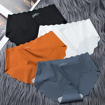 

Panties For Women Seamless Panty Set Solid Invisible Underwear Sexy Low Waist Briefs Women's Underpants Lingerie Dropship 4 Pcs